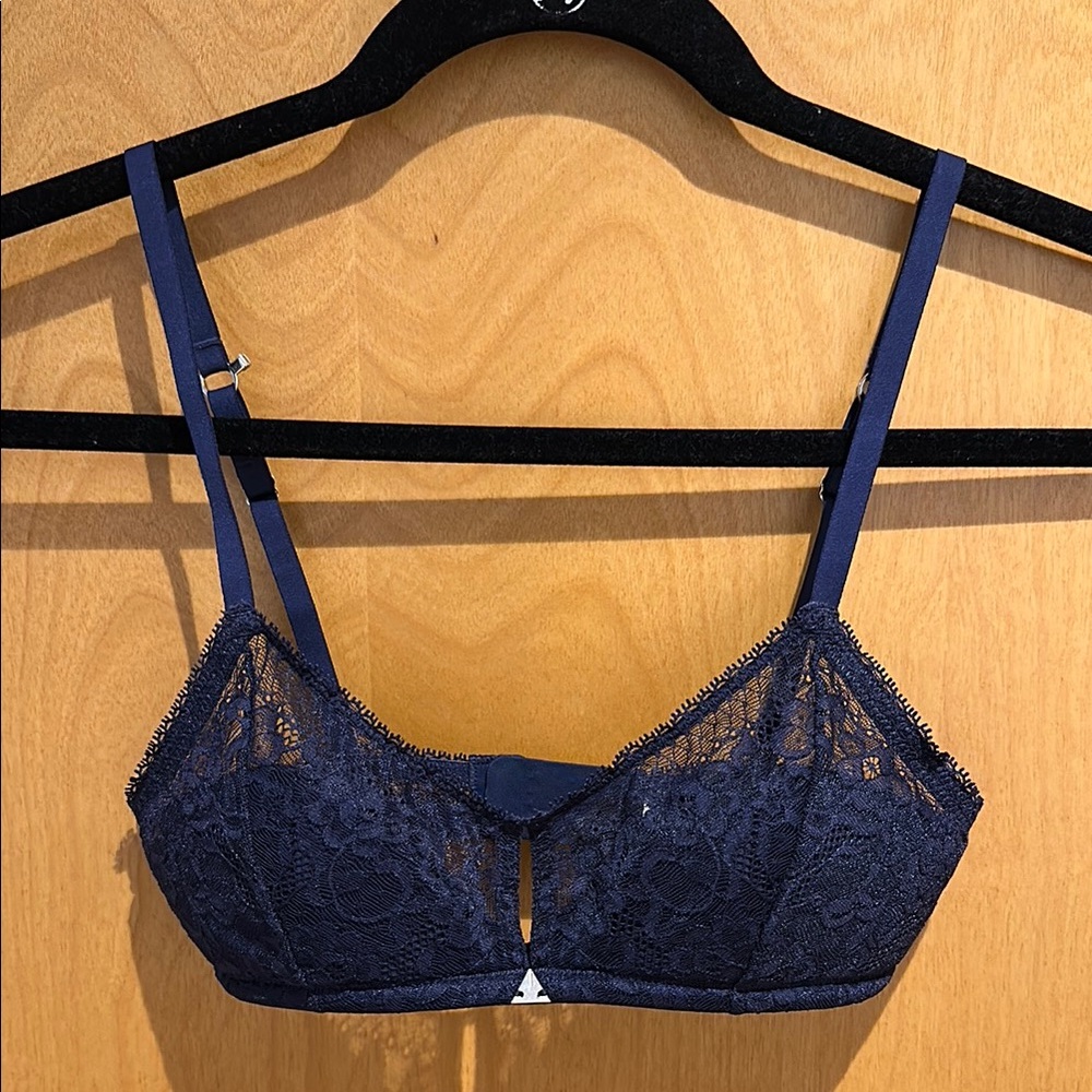 Beija London Navy Blue Bralette & Thong Set